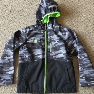 Free Country Black and Neon Green Waterproof Rain Jacket